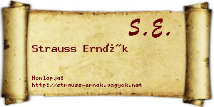 Strauss Ernák névjegykártya